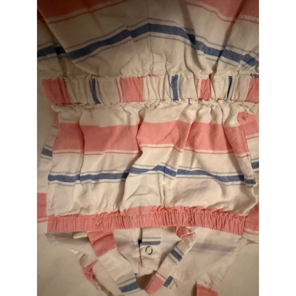 Girls Sergent Major Romper Size 3ANS White Pink Blue Striped - Picture 8 of 9